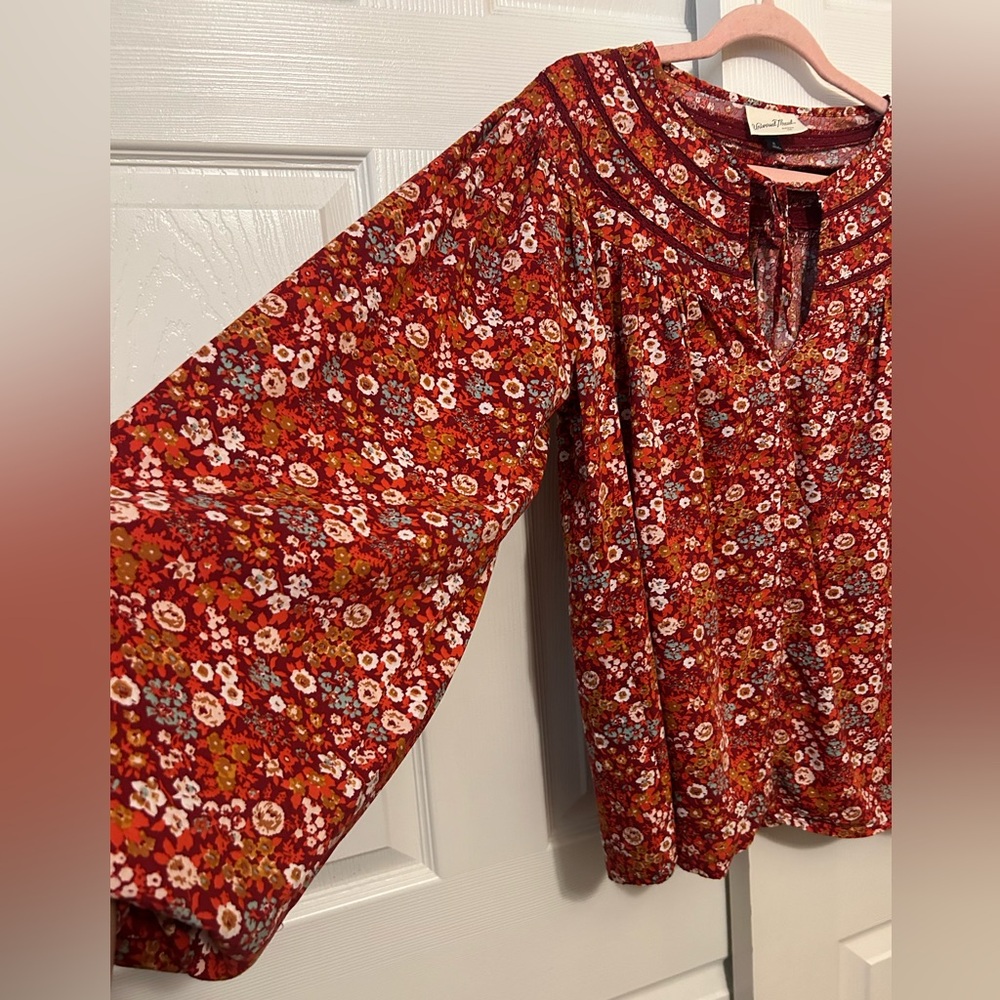Universal Thread Red Floral Blouse - image 2